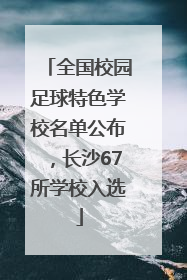 全国校园足球特色学校名单公布，长沙67所学校入选