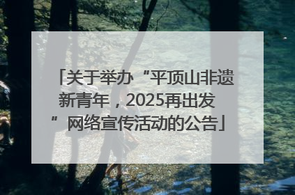关于举办“平顶山非遗新青年，2025再出发”网络宣传活动的公告