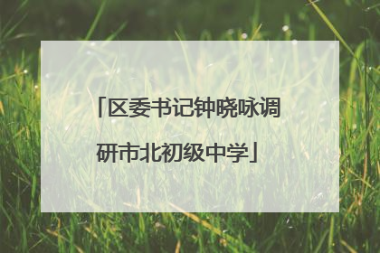 区委书记钟晓咏调研市北初级中学