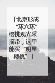 北京形成“环六环”樱桃观光采摘带，这里能买“明星樱桃”