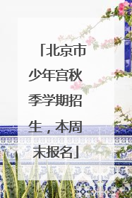 北京市少年宫秋季学期招生，本周末报名