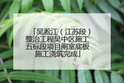 吴淞江（江苏段）整治工程吴中区施工五标段项目闸室底板施工浇筑完成