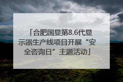 合肥国显第8.6代显示器生产线项目开展“安全咨询日”主题活动