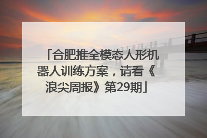 合肥推全模态人形机器人训练方案，请看《浪尖周报》第29期