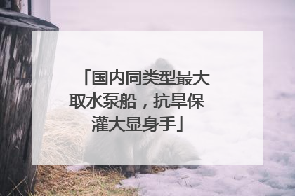 国内同类型最大取水泵船，抗旱保灌大显身手