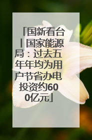国新看台丨国家能源局：过去五年年均为用户节省办电投资约600亿元