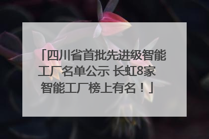四川省首批先进级智能工厂名单公示 长虹8家智能工厂榜上有名！