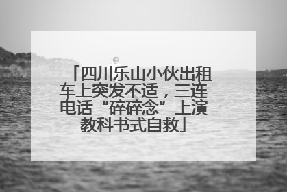 四川乐山小伙出租车上突发不适，三连电话“碎碎念”上演教科书式自救