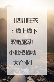 四川旺苍：线上线下双链驱动 小枇杷撬动大产业