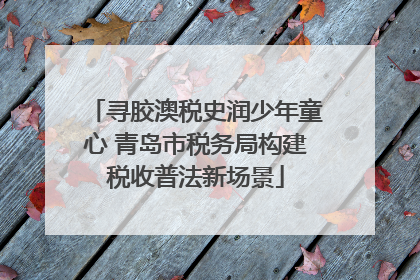 寻胶澳税史润少年童心 青岛市税务局构建税收普法新场景