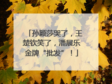 孙颖莎哭了，王楚钦笑了，潘展乐金牌“批发”！
