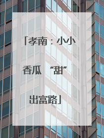 孝南：小小香瓜 “甜”出富路