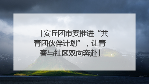 安丘团市委推进“共青团伙伴计划”，让青春与社区双向奔赴