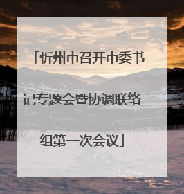 忻州市召开市委书记专题会暨协调联络组第一次会议