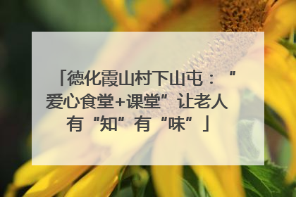 德化霞山村下山屯：“爱心食堂+课堂”让老人有“知”有“味”