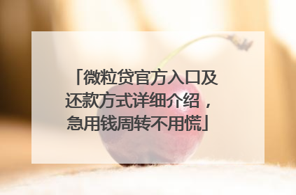 微粒贷官方入口及还款方式详细介绍，急用钱周转不用慌