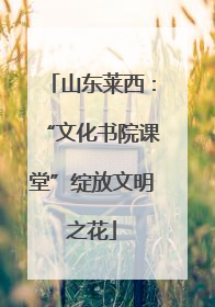 山东莱西：“文化书院课堂”绽放文明之花