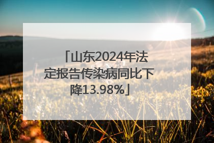 山东2024年法定报告传染病同比下降13.98%
