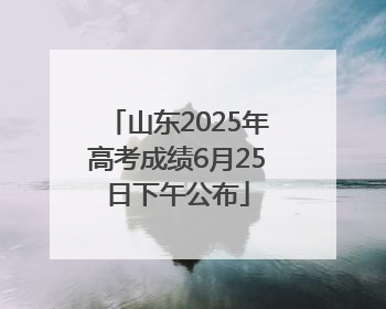 山东2025年高考成绩6月25日下午公布