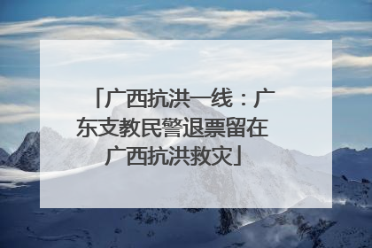 广西抗洪一线：广东支教民警退票留在广西抗洪救灾
