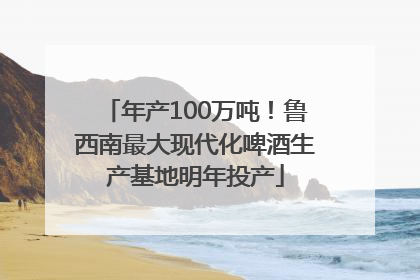 年产100万吨！鲁西南最大现代化啤酒生产基地明年投产