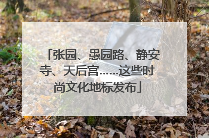 张园、愚园路、静安寺、天后宫……这些时尚文化地标发布