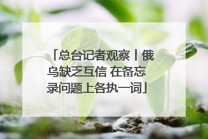 总台记者观察丨俄乌缺乏互信 在备忘录问题上各执一词