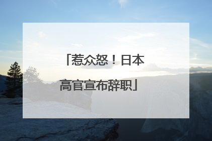 惹众怒！日本高官宣布辞职