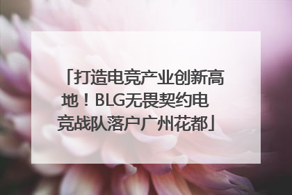 打造电竞产业创新高地！BLG无畏契约电竞战队落户广州花都