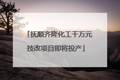 抚顺齐隆化工千万元技改项目即将投产
