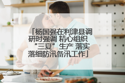 杨国强在利津县调研时强调 精心组织“三夏”生产 落实落细防汛备汛工作
