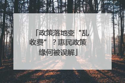 政策落地变“乱收费”？惠民政策缘何被误解