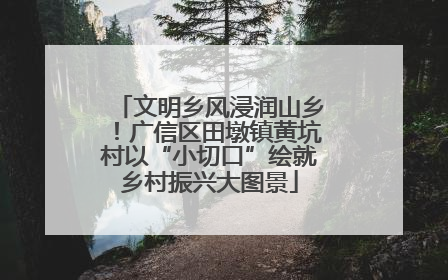 文明乡风浸润山乡！广信区田墩镇黄坑村以“小切口”绘就乡村振兴大图景