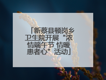 新蔡县顿岗乡卫生院开展“浓情端午节 情暖患者心”活动