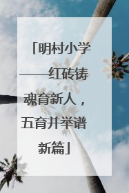 明村小学——红砖铸魂育新人，五育并举谱新篇