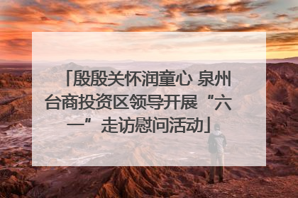 殷殷关怀润童心 泉州台商投资区领导开展“六一”走访慰问活动