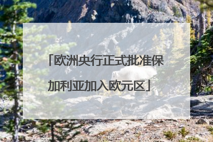 欧洲央行正式批准保加利亚加入欧元区