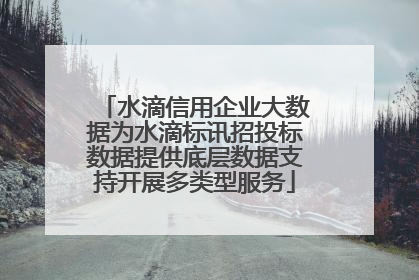 水滴信用企业大数据为水滴标讯招投标数据提供底层数据支持开展多类型服务