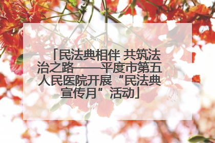 民法典相伴 共筑法治之路——平度市第五人民医院开展“民法典宣传月”活动