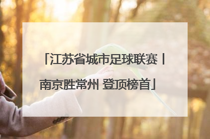 江苏省城市足球联赛丨南京胜常州 登顶榜首