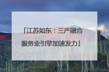 江苏如东：三产融合 服务业引擎加速发力
