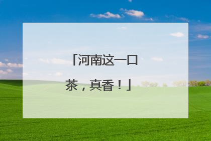 河南这一口茶，真香！