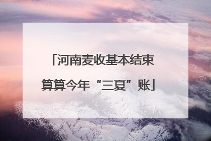 河南麦收基本结束 算算今年“三夏”账