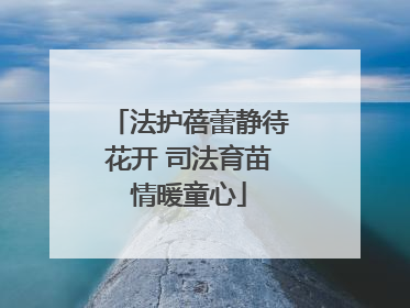 法护蓓蕾静待花开 司法育苗情暖童心