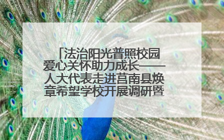 法治阳光普照校园 爱心关怀助力成长——人大代表走进莒南县焕章希望学校开展调研暨普法宣传活动