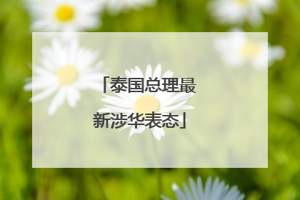 泰国总理最新涉华表态