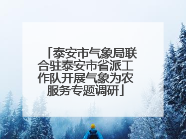 泰安市气象局联合驻泰安市省派工作队开展气象为农服务专题调研