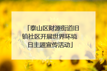 泰山区财源街道旧镇社区开展世界环境日主题宣传活动