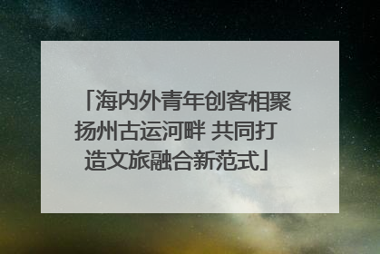 海内外青年创客相聚扬州古运河畔 共同打造文旅融合新范式