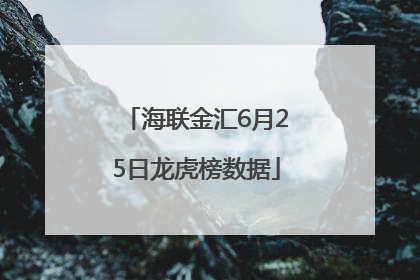 海联金汇6月25日龙虎榜数据